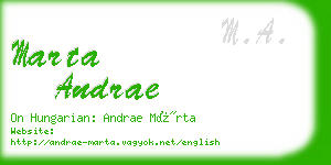 marta andrae business card
